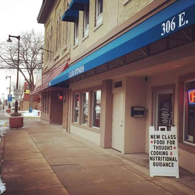 Club Fitness storefront with nutritional guidance sign